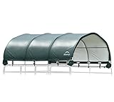 ShelterLogic Folien Weidezelt Überdachung ohne Stahlgestell | Grün | 370x370x170 cm