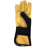 HILASON Reithandschuhe aus echtem Leder, rechte Hand, Größe (15,2 cm bis 25,4 cm), Reithandschuhe,...