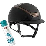 Kask Reithelm Dogma Light Carbon Shine in Black inkl. gratis Schaum, Größe:63
