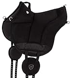 Equinate Reitpad Toledo aus Mikrofaser Schwarz - Bareback Pad mit pflegeleichter Neopren Unterseite...