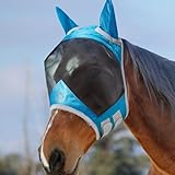 Harrison Howard CareMaster Pro Luminous Pferde Fliegenmaske UV-Schutz Fleece-Polsterung mit...