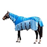 Fliegendecke Regendecke Weidedecke 600D Full Neck Fly Turnout Waterproof Blue - 130 cm