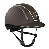 Horze Reiterhelm Pacific Defenze VG1, Reithelm Damen Kinder Herren verstellbar, Braun, S-M