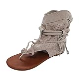 Sandalen Damen Sommer Stiefeletten Damen Modische Warm Lange Stiefel Für Frauen Herbst Winter...