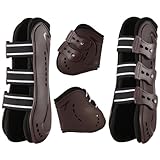 Frdhee Gamaschen & Streichkappen, 4er Set Gamaschen Pferd mit Schlagschutz Pferde-Sportstiefel...