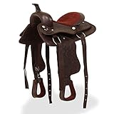 INLIFE Western-Sattel, Halfter & Brustblatt Echtleder 12' Braun,6.28kg,91350