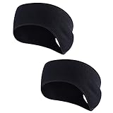 QKURT 2PCS Winter Fleece Sport Stirnband,Pferdeschwanz Stirnbänder Schweissband Lauf Stirnband für...