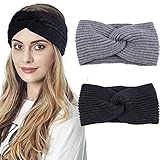 Winter Stirnband für Damen,Ohrenwärmer Gestricktes Stirnband,Elastische Häkel-Fleece Warmes...