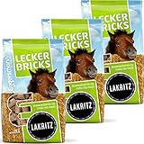 Eggersmann Mein Pferdefutter Lecker Bricks Lakritze, 3 Beutel je 1 kg