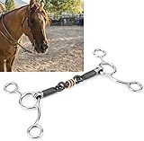 Sheens Black Horse Snaffle Edelstahl Kupferrolle mit niedrigem Hebelgriff Lose Mouth Snaffle Bit...