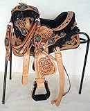 Blue Lake Western-Pferdesattel aus Leder mit komplettem Zubehör (35,6 cm Sitzfläche)