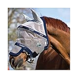 Horseware Rambo Plus Fly Mask Untreated - Silver/Navy, Größe:Kleines Pony
