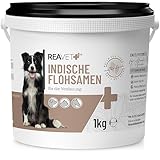ReaVET Indische Flohsamen für Hunde, Katzen, Pferde 1kg – Naturrein in Premium Qualität –...