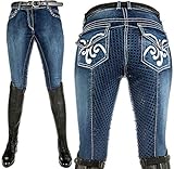 HKM Erwachsene Reithose -Pasadena-Summer Denim Silikon-Vollbesatz6100 jeansblau48 Hose, 6100...