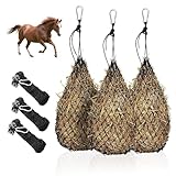 XPJBKC Heunetz für Pferde, 3X Heusack für Pferde, Heunetz Engmaschig, Heutasche Pferd mit Ringen...