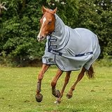 Bucas Buzz-off, Full Neck, Fliegendecke, Silber/Blau, Rückenlänge 125 cm