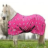 York Pony Abschwitzdecke mit Kreuzgurt Horsi Fleecedecke Turnierdecke Pink (95 cm)