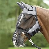 BUSSE Fliegenmaske FLY COVER FRANSEN, Warmblut, grau/schwarz