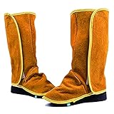 Telituny Rindsleder Schuhschutz, Schweißgamaschen 1 Paar Langer Leder Schweißer Gamaschen...
