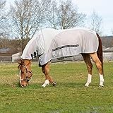 SUNRIDE Fliegendecke für Pferde mit Baumwolleinsatz “Dubai” - abnehmbares Halsteil und...