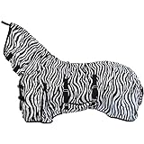 Marengos Fliegendecke Zebra mit Halsteil und Bauchlatz HKM by weiß/schwarz 135cm