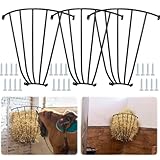 Tandefio 3 Stück 27,9 x 7,9 x 29,9 cm Eckheuraufe Wandheuraufe für Decken, Metall Heu Halter Heu...