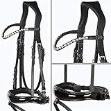 Heinick-Reitsport Trense Soft Competition Schwarz Lack ~ Glow-Silver ~ Vollblut