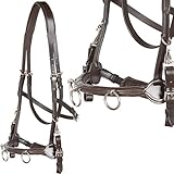 Heinick-Reitsport Französischer Profi Leder KAPPZAUM ~ Cavecon Cavesson Braun ~ mit Gebissriemen WB...