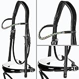 Heinick-Reitsport Trense anatomisch Performance Weiß Lack konisches RH Zaumhaken ~ Vollblut ~...