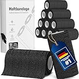 Selbstklebender Verband [12x Bandagen 10cm x 4,5m] elastischer Verband selbstklebend für Menschen,...