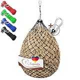 Esposita Heunetz für Pferde groß, Heusack, Heunetz engmaschig 3x3 cm Schwarz mit Ringen und...