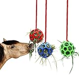 Pferde Leckerli Ball,Forreen 3 Stück Futterspielball Pferd Hängende Heu-Futterstation Gummi...