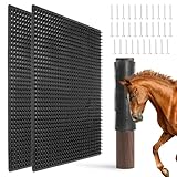 Perttypet Kratzmatte für Pferde 2 Stück, kratzbürste Pferd mit 32 Heringen für Säulen- oder...