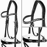Heinick-Reitsport Trense anatomisch Performance Weiß Lack konisches RH Zaumhaken ~ Warmblut ~...
