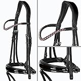 Heinick-Reitsport Trense anatomisch Performance Schwarz Lack konisches RH Zaumhaken ~ Vollblut ~...