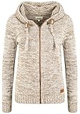 OXMO Philadelphia Damen Strickpullover Grobstrick Pullover Mit Kapuze, Größe:L, Farbe:Dune...