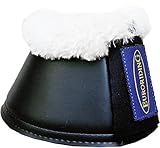 Euroriding Hufglocken Neopren Kunstfell Farbe Schwarz, Größe XL