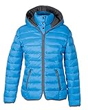 PFIFF Damen 102410 Steppjacke Cerul, Reitjacke Damenjacke Jacke Kapuze, Mittelblau XL