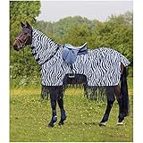 WALDHAUSEN Fliegenausreitdecke Zebra mit Fransen, schwarz/weiß, 135 cm