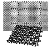 BigDean 24x Rasengitter Paddockplatte SCHWARZ 50x50 cm Rasenmatten Rasenwaben Kiesgitter...