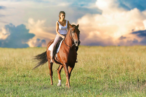 Frau auf Pferd